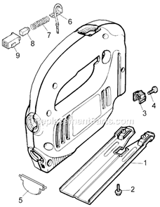 Page A Diagram and Parts List for JS100 Type 1 Black and Decker Jig Saw